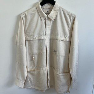 Snow Peak Takibi Light Denim Utility Shirt Men's Size M Off White Fire Resistant